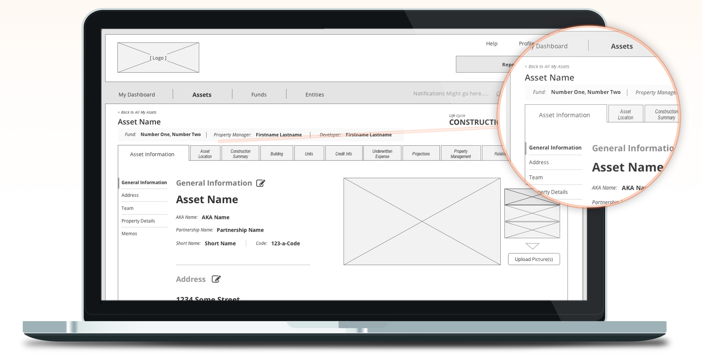 Wireframe of the experience