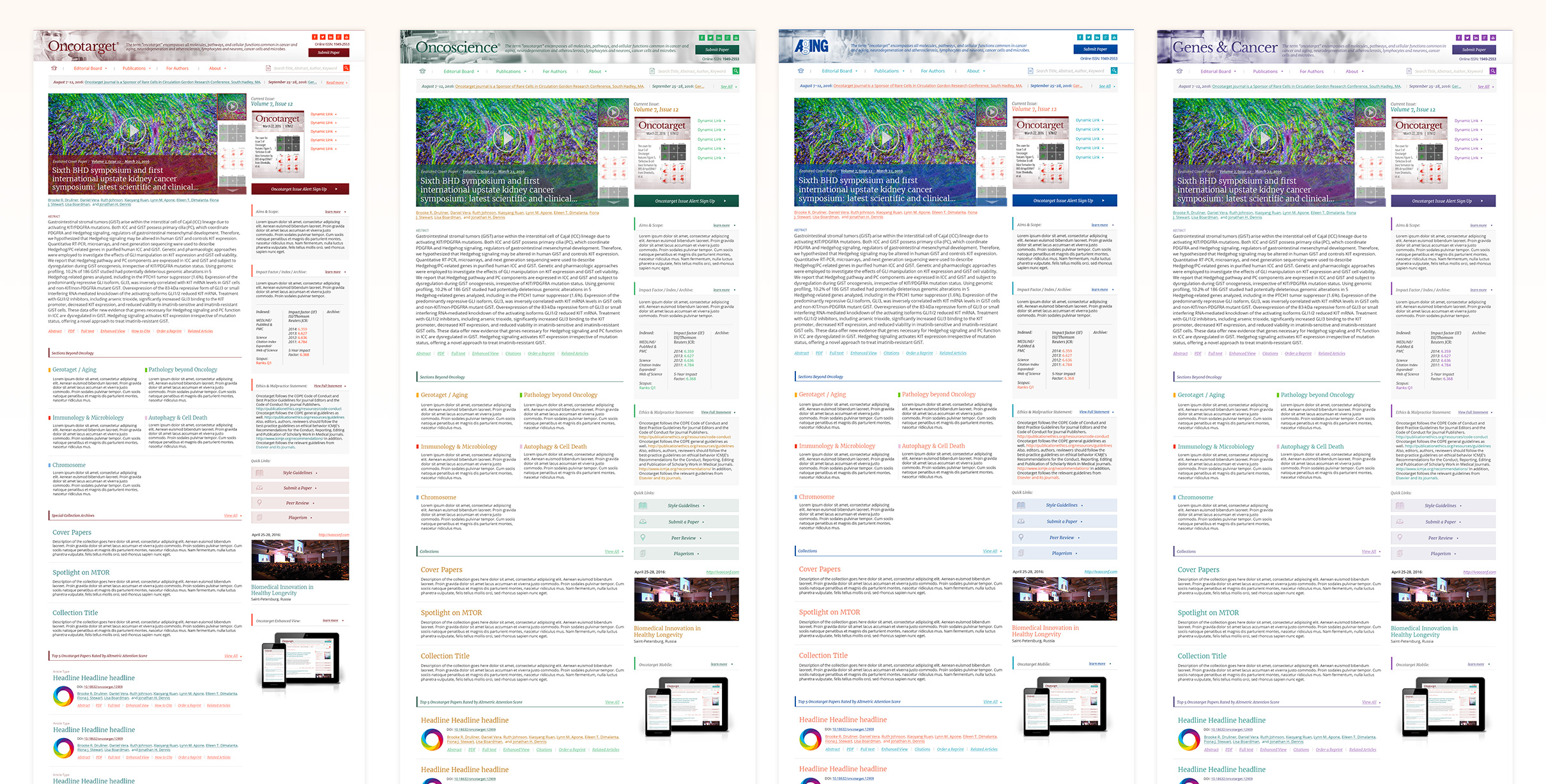 Final design of the Impact Journal Experience - Color Identity system