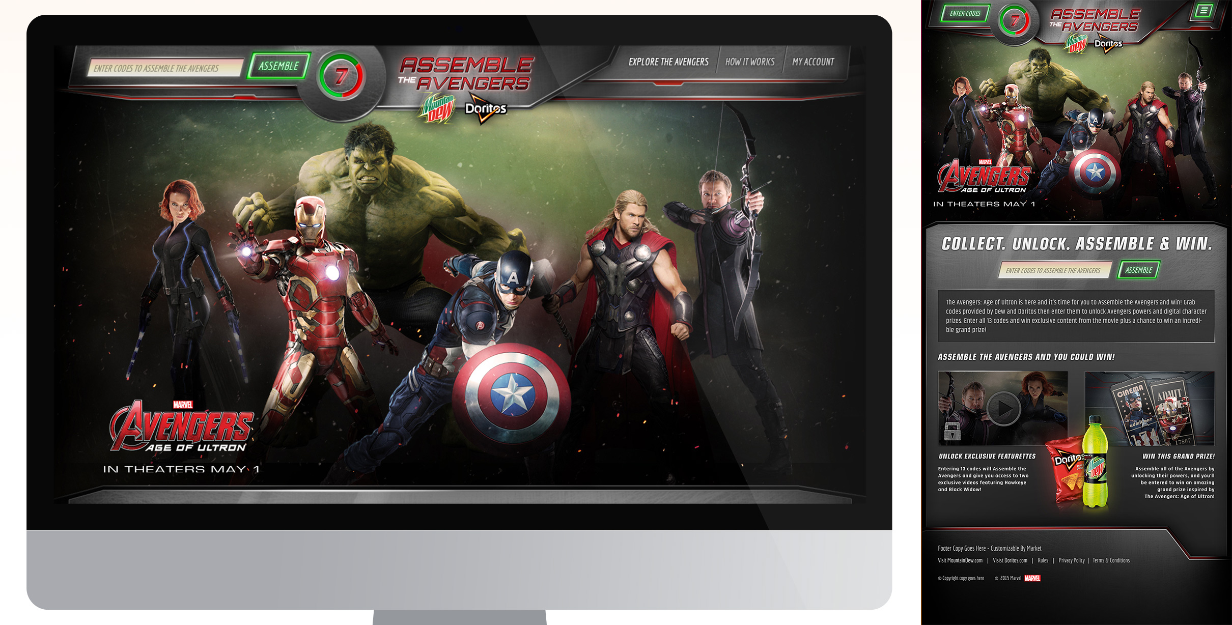 Wireframe prototype of the experience