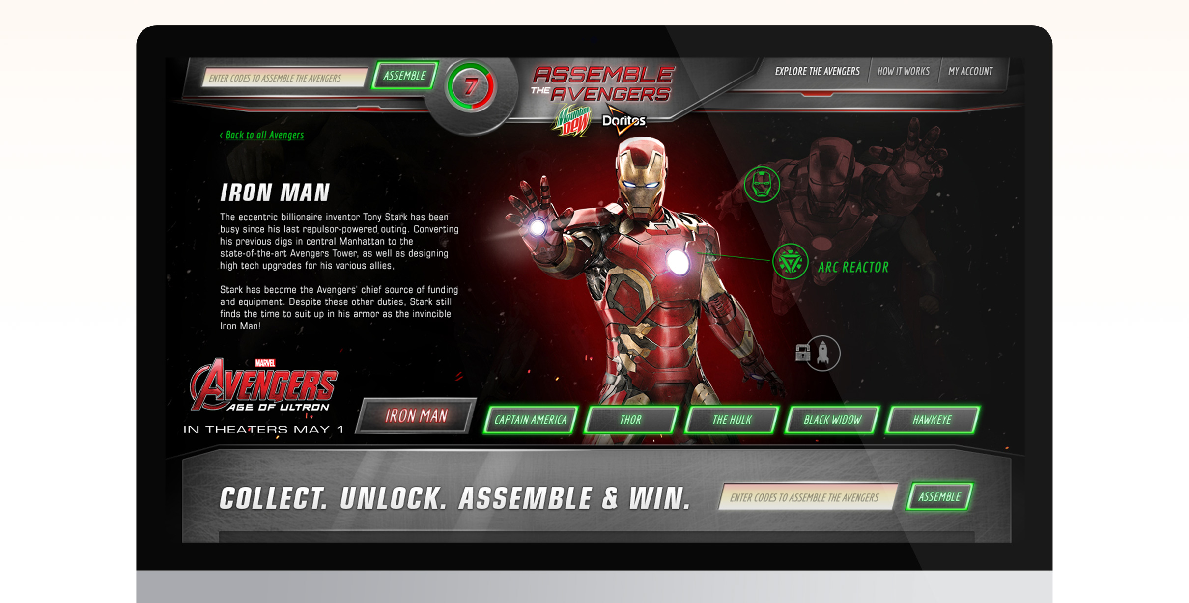 Wireframe prototype of the experience