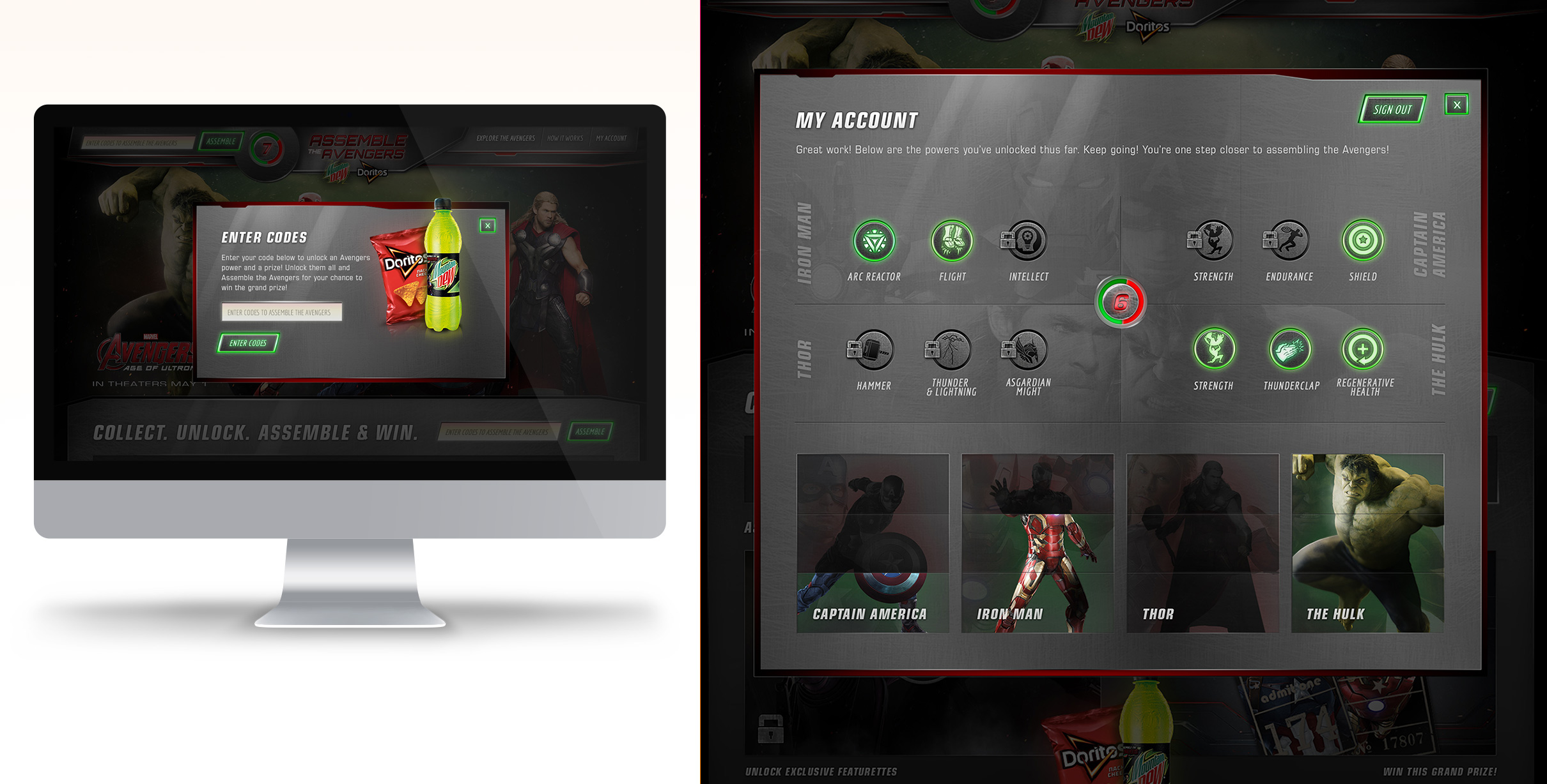 Wireframe prototype of the experience