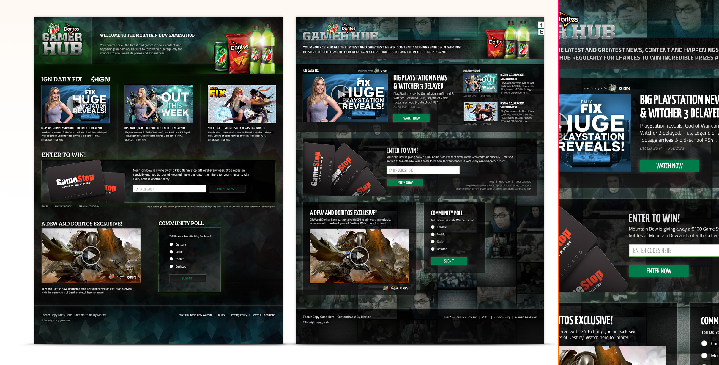 Wireframe prototype of the experience