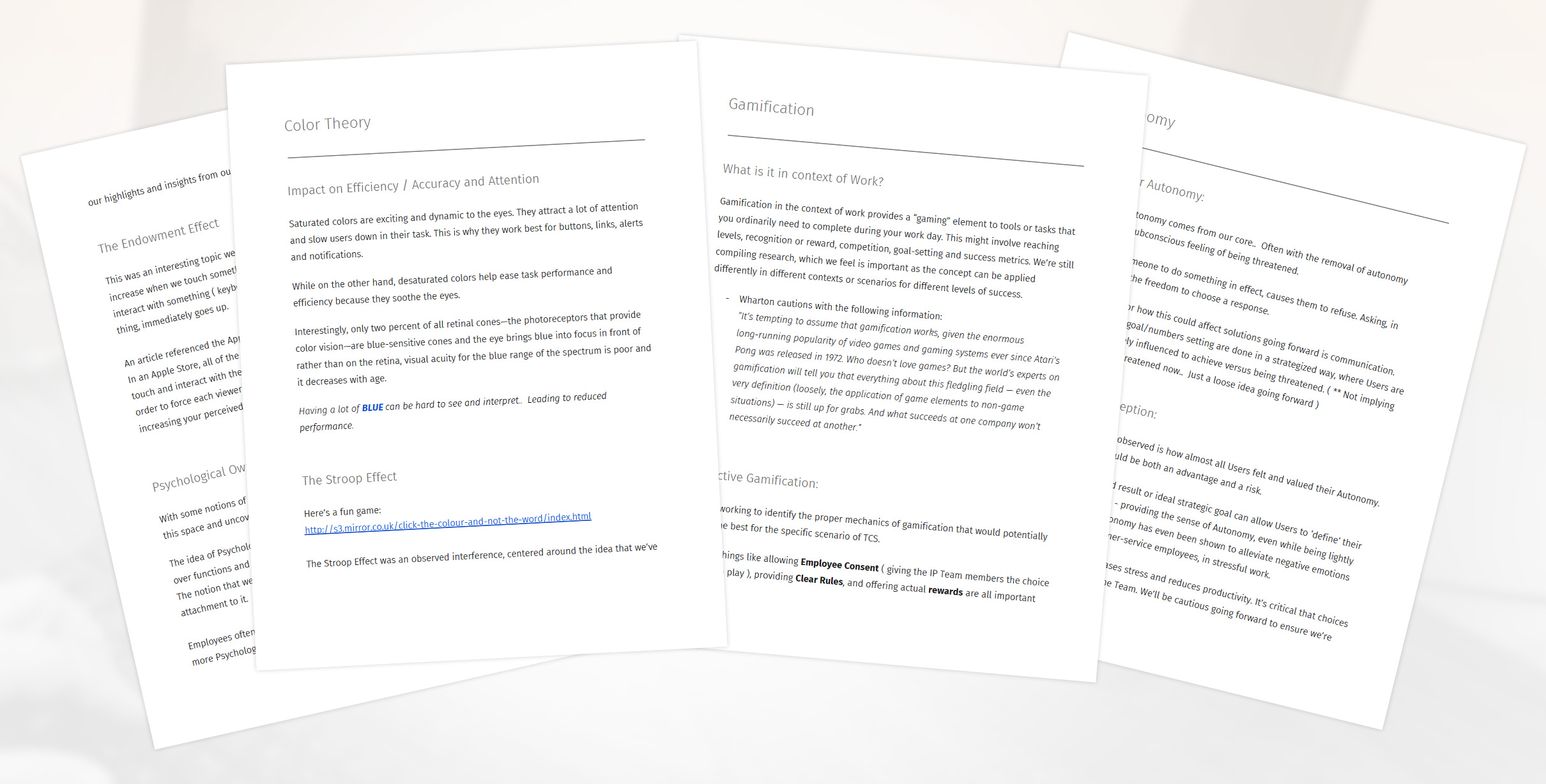 Wireframe of the experience