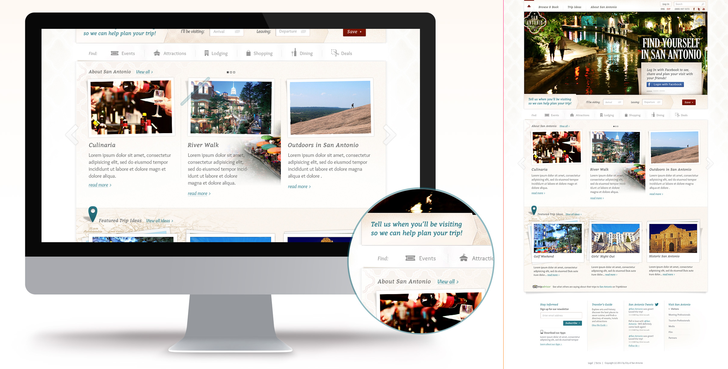 Design Detail of the Visit San Antonio website