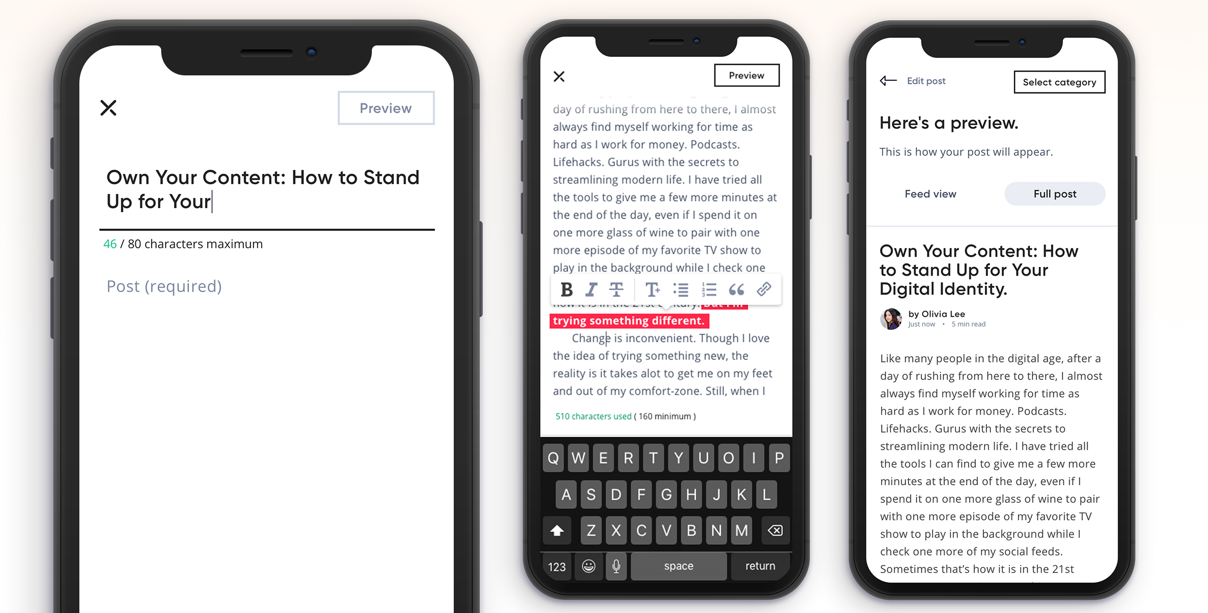 Creating content in Voice